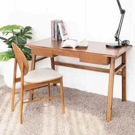 Bàn Làm Việc Gỗ Có Kệ Màu Tự Nhiên